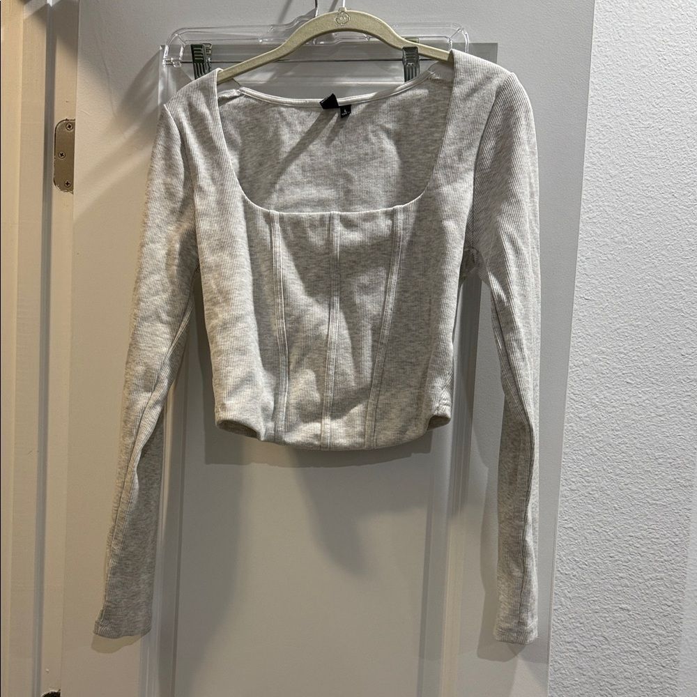 Gray Long Sleeve Women's Top